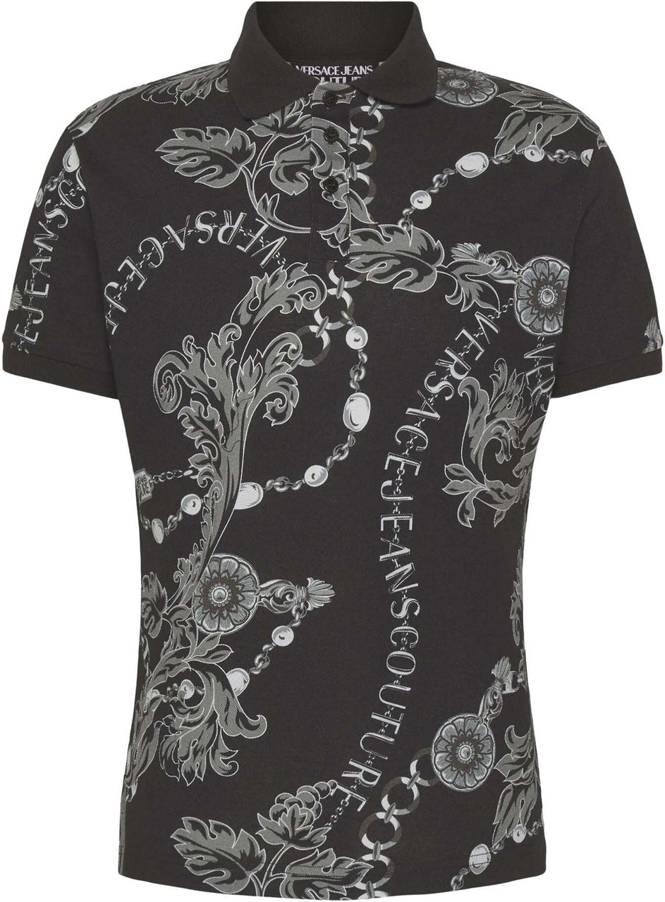 Versace Jeans Couture Versace Jeans Chain Polos Zwart 75gag6s0 Js237 899 Zwart