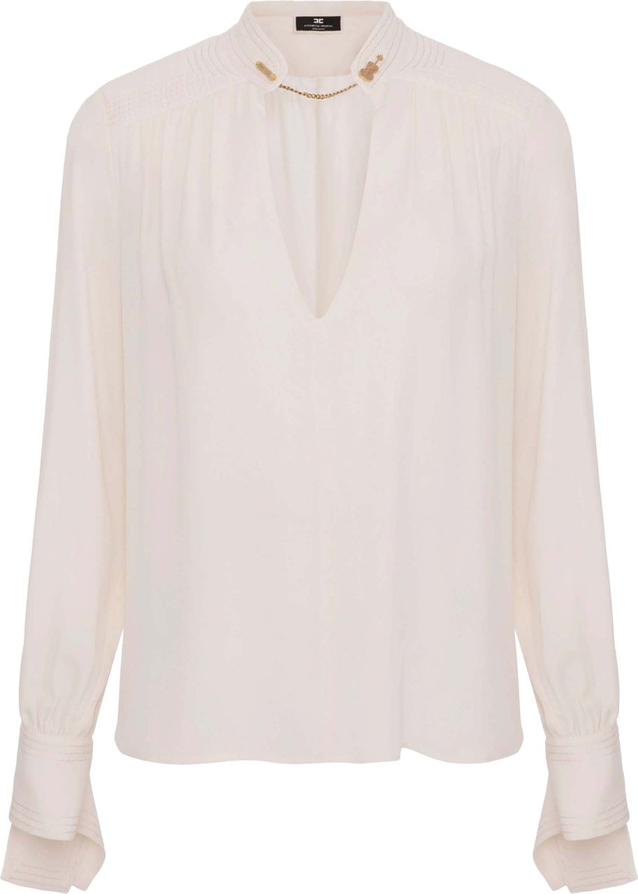 Elisabetta Franchi Blouses Ecru Ca03037e2 Wit