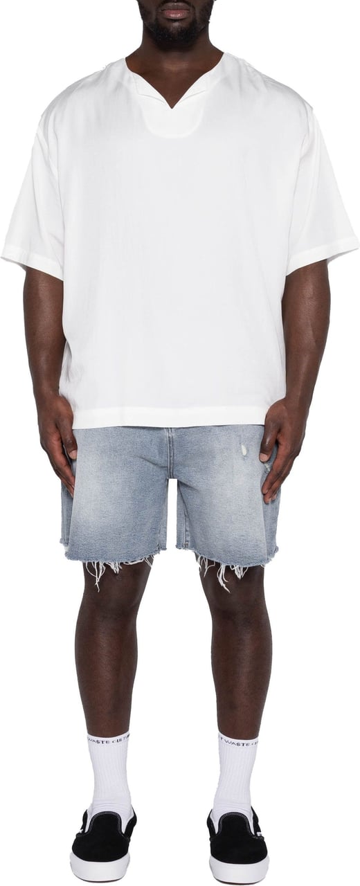 Don't Waste Culture Palesa Distressed shorts with holes Blauw