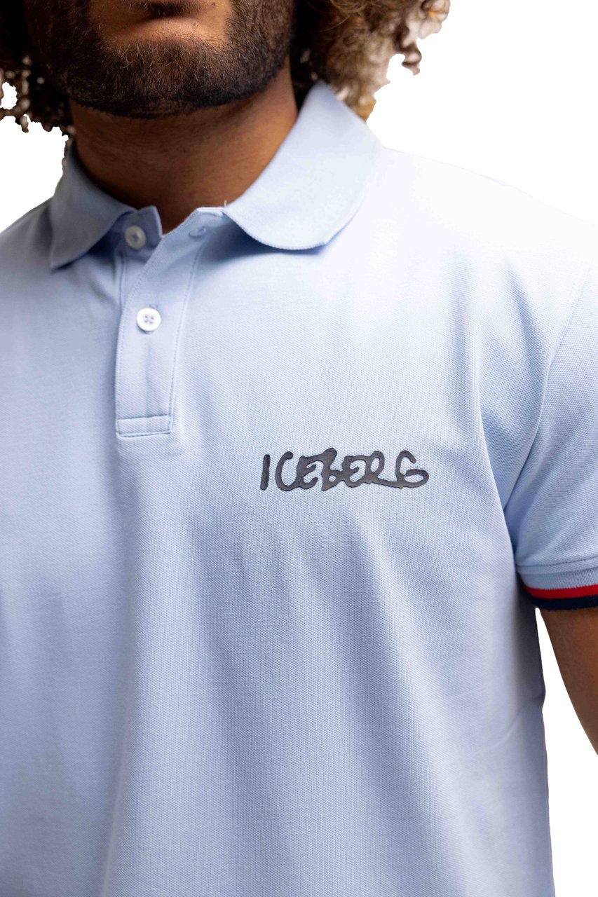 Iceberg New Basic Logo Polo Heren Lichtblauw Blauw