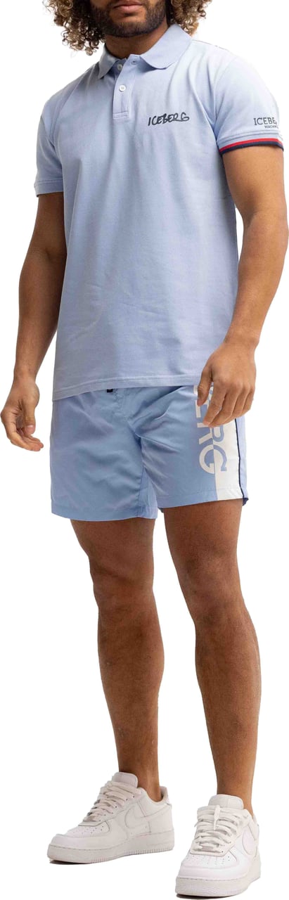 Iceberg New Basic Logo Polo Heren Lichtblauw Blauw