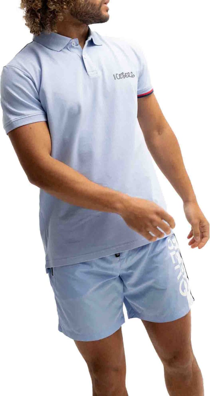 Iceberg New Basic Logo Polo Heren Lichtblauw Blauw