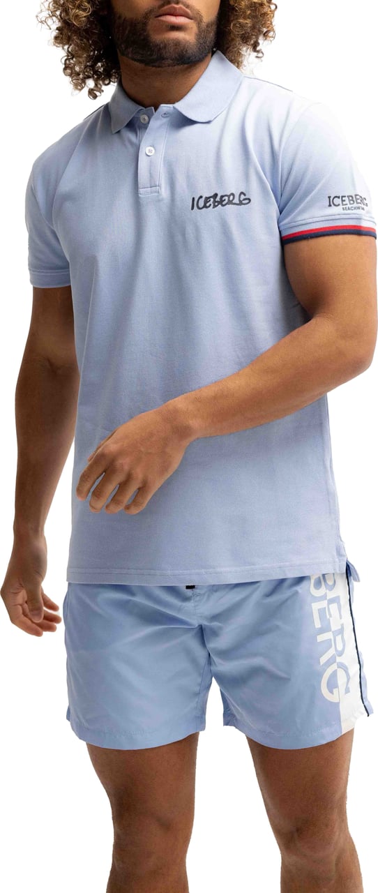 Iceberg New Basic Logo Polo Heren Lichtblauw Blauw