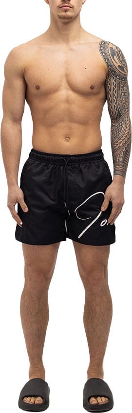 JORCUSTOM Written Swimshort Black Zwart