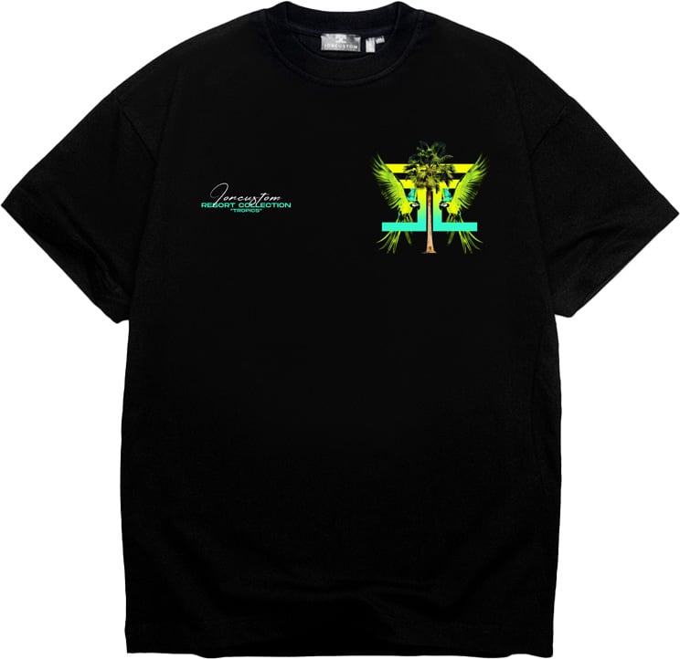 JORCUSTOM Tropics Loose Fit T-Shirt Black Zwart
