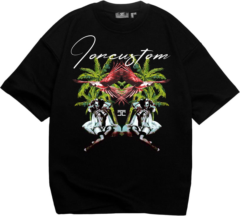 JORCUSTOM PinUp Oversized T-Shirt Black Zwart