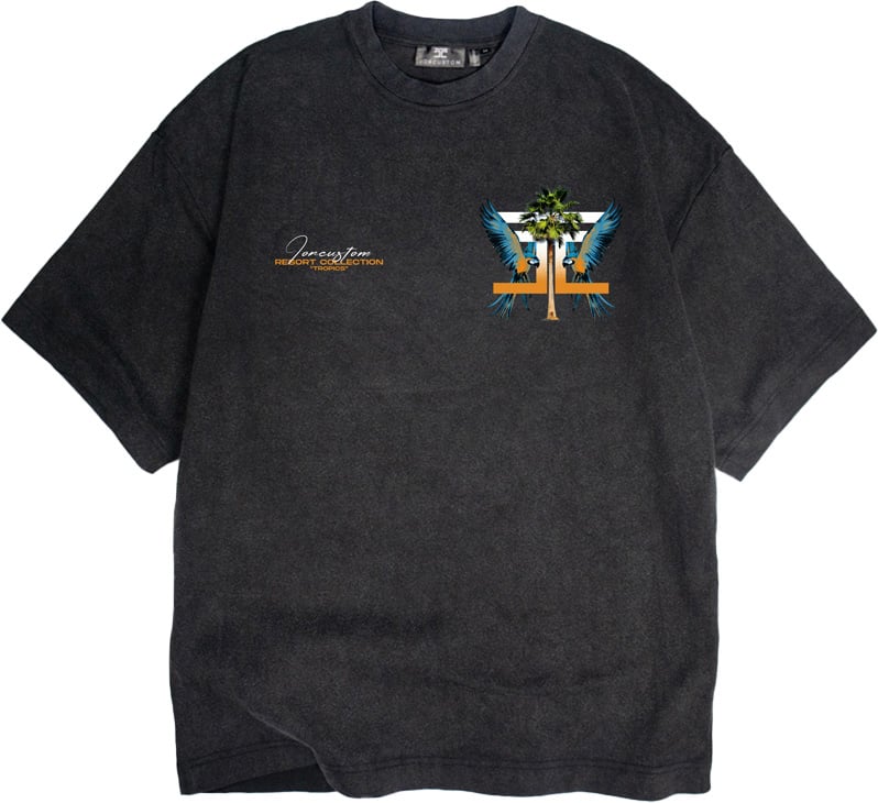 JORCUSTOM Tropics Oversized T-Shirt Acid Grijs