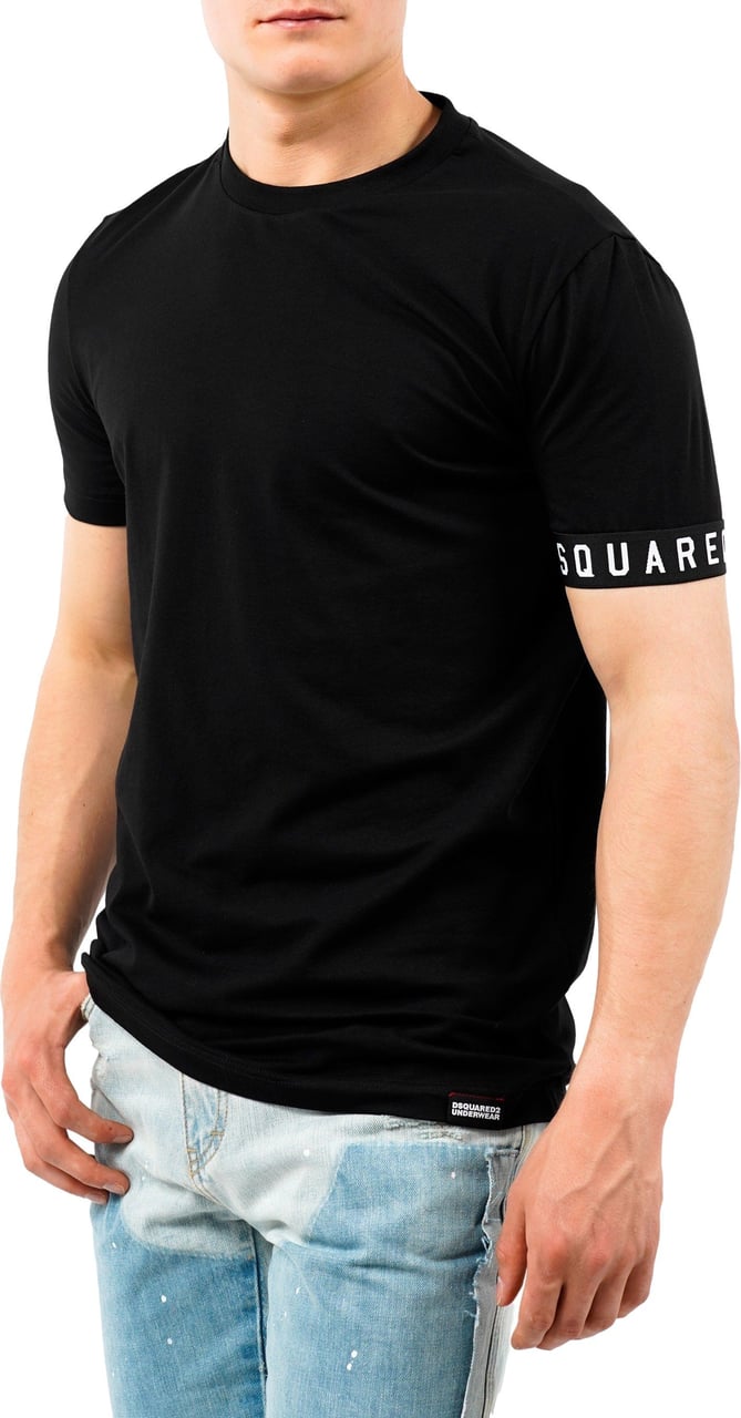 Dsquared2 DSquared2 Round Neck T-Shirt Black/White Zwart