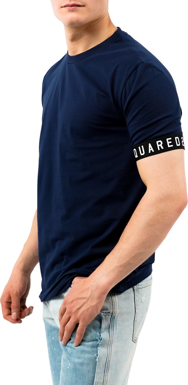 Dsquared2 DSquared2 Round Neck T-Shirt Blue/Black/White Blauw