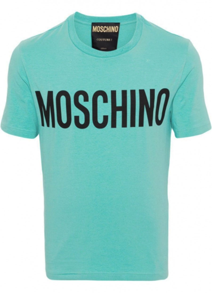 Moschino T-Shirts And Polos Turquoise Blauw