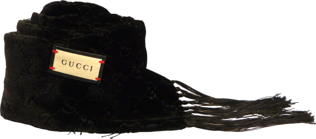 Gucci Sciarpa nera con monogramma Zwart