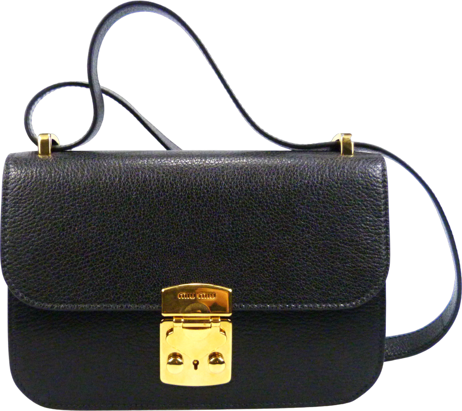 Miu Miu Shoulder Bag in Pelle Martellata Nera Zwart