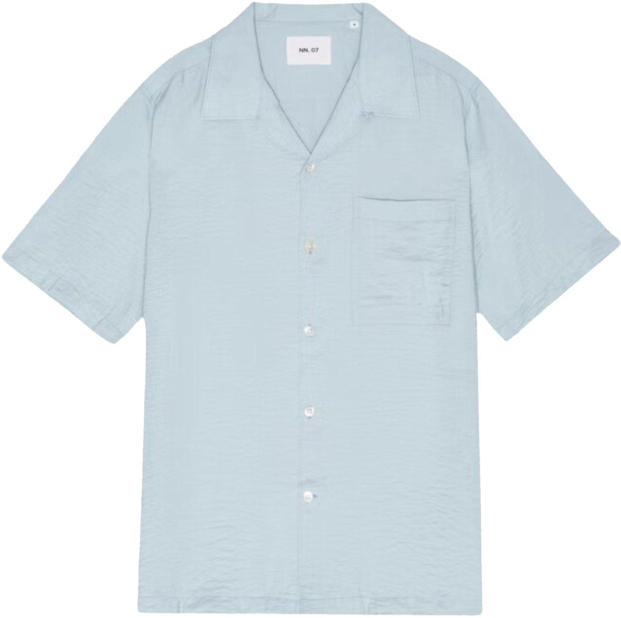 NN07 No Nationality Julio Ss Korte Mouw Overhemden Lichtblauw 5971 Blauw