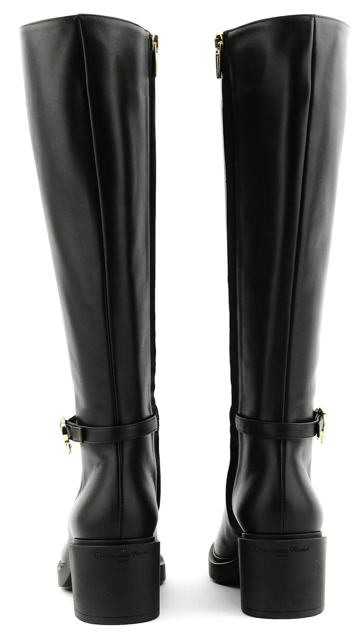 Gianvito Rossi Ribbon Dumont Long Boot Back Zwart