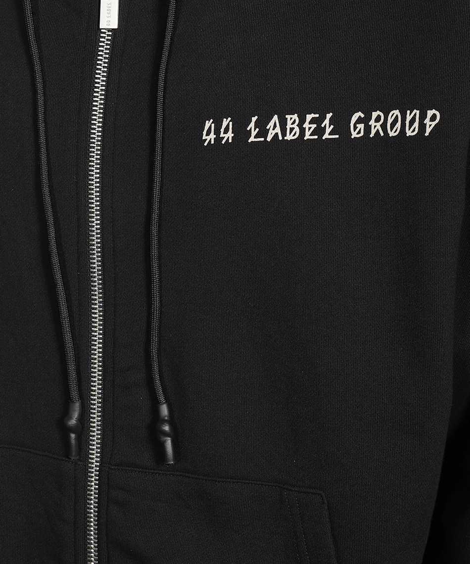 44 Label Group Full zip cotton hoodie Zwart