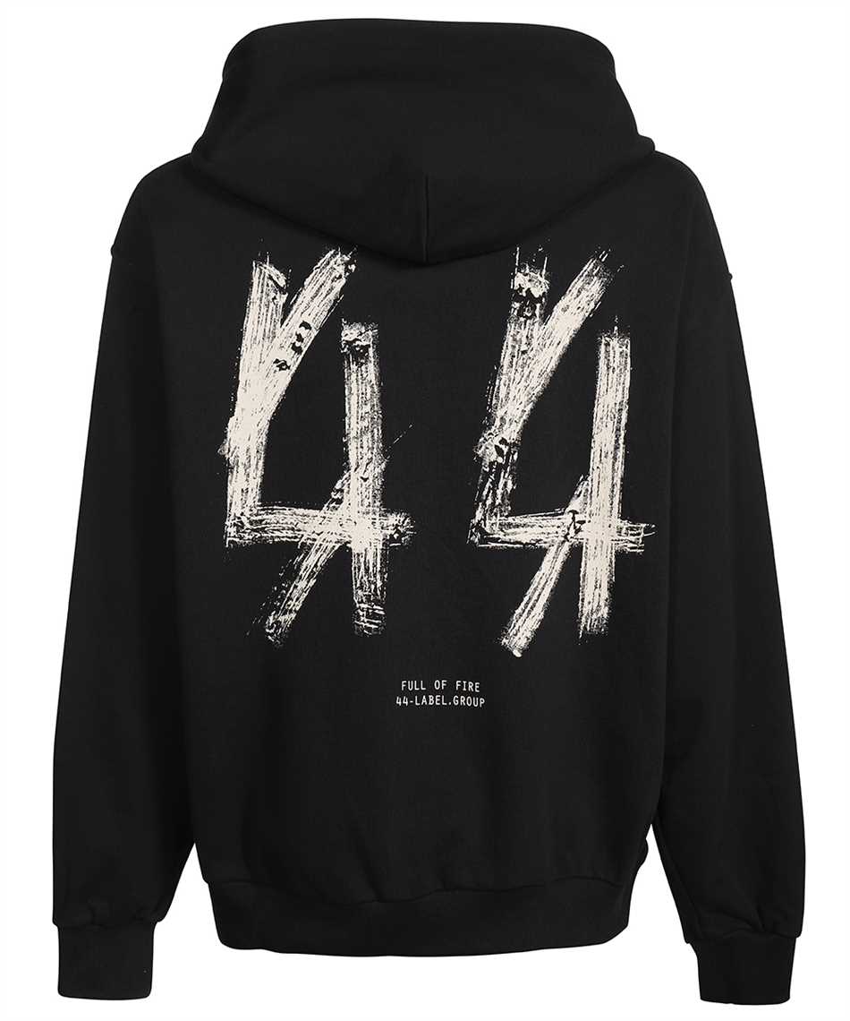 44 Label Group Full zip cotton hoodie Zwart