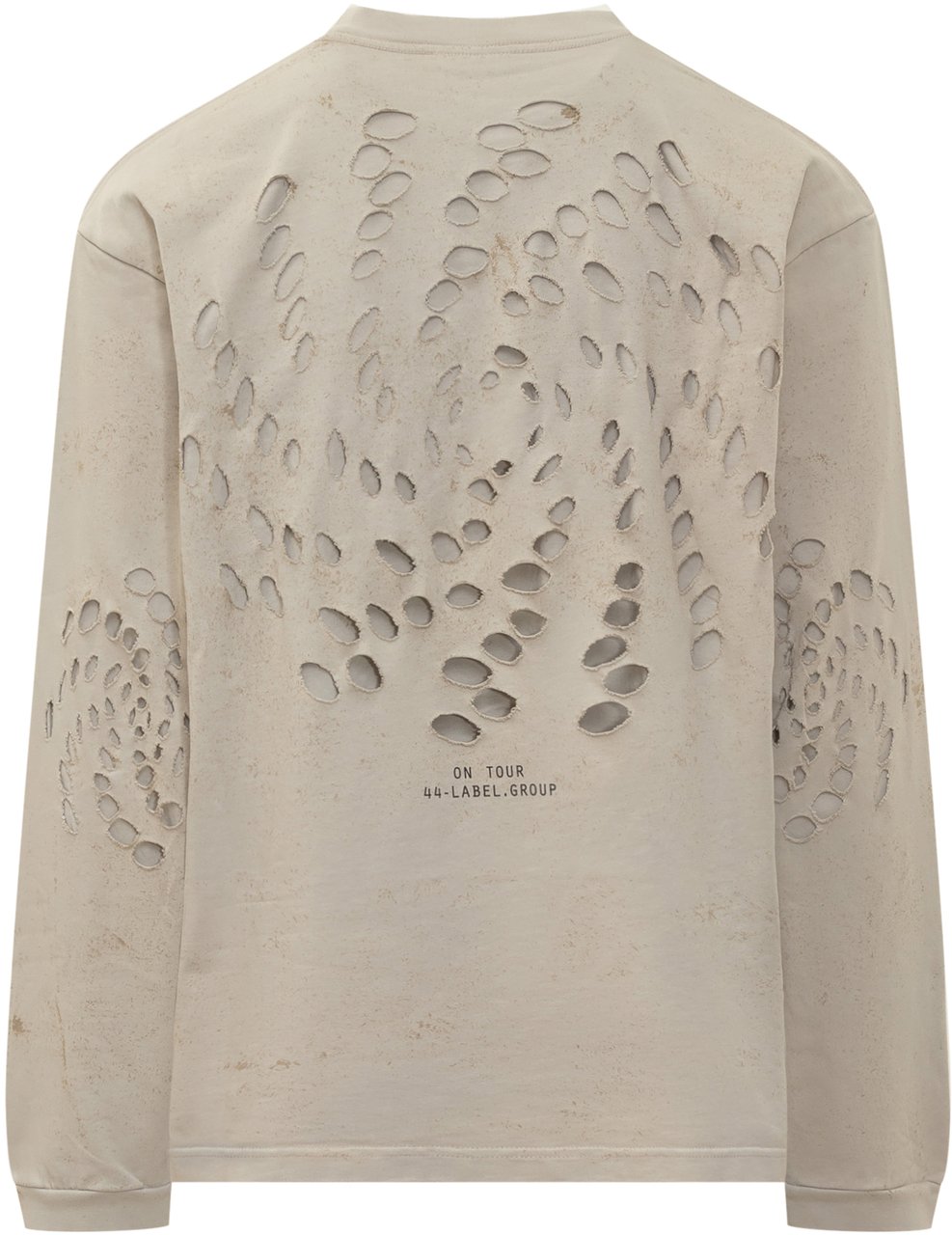 44 Label Group T-Shirt con Effetto Vortex Beige