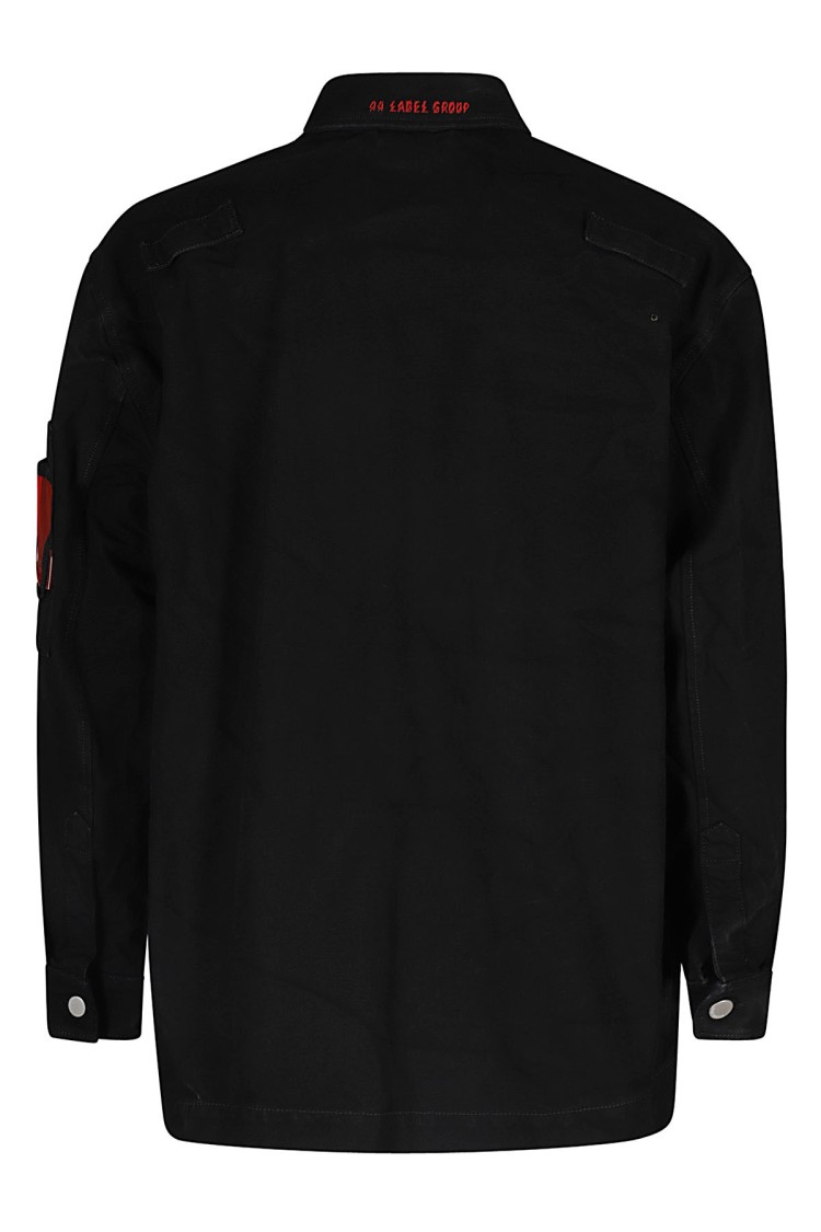 44 Label Group Hangover Overshirt Canvas Jacket Zwart
