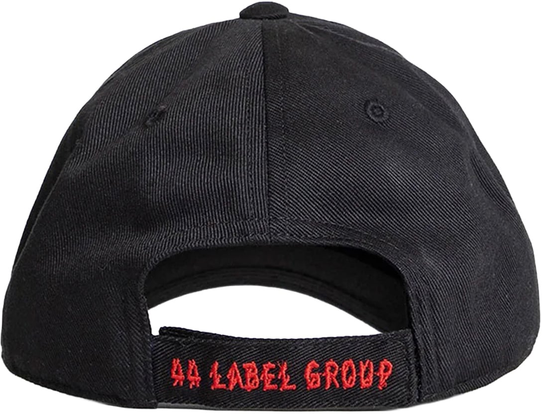 44 Label Group Hats Black Front Raw Signal Red Rood