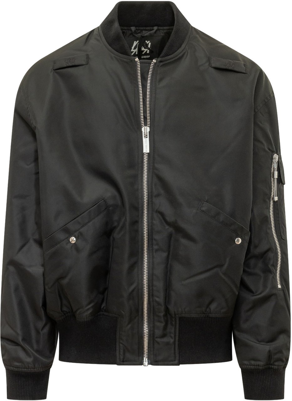 44 Label Group Bomber con Tasche e Zip sulla Manica Donkergrijs