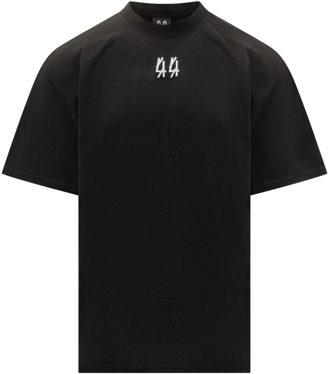 44 Label Group 44 Label Group T-Shirt Nera con Logo Ricamato Zwart