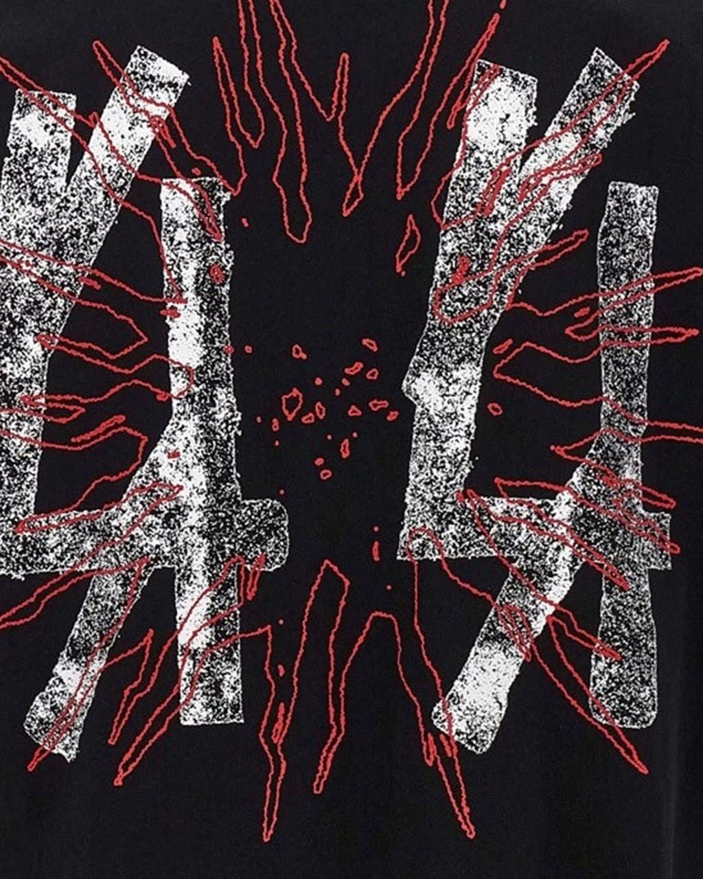 44 Label Group T-Shirts And Polos Blackdarkened Red White Zwart