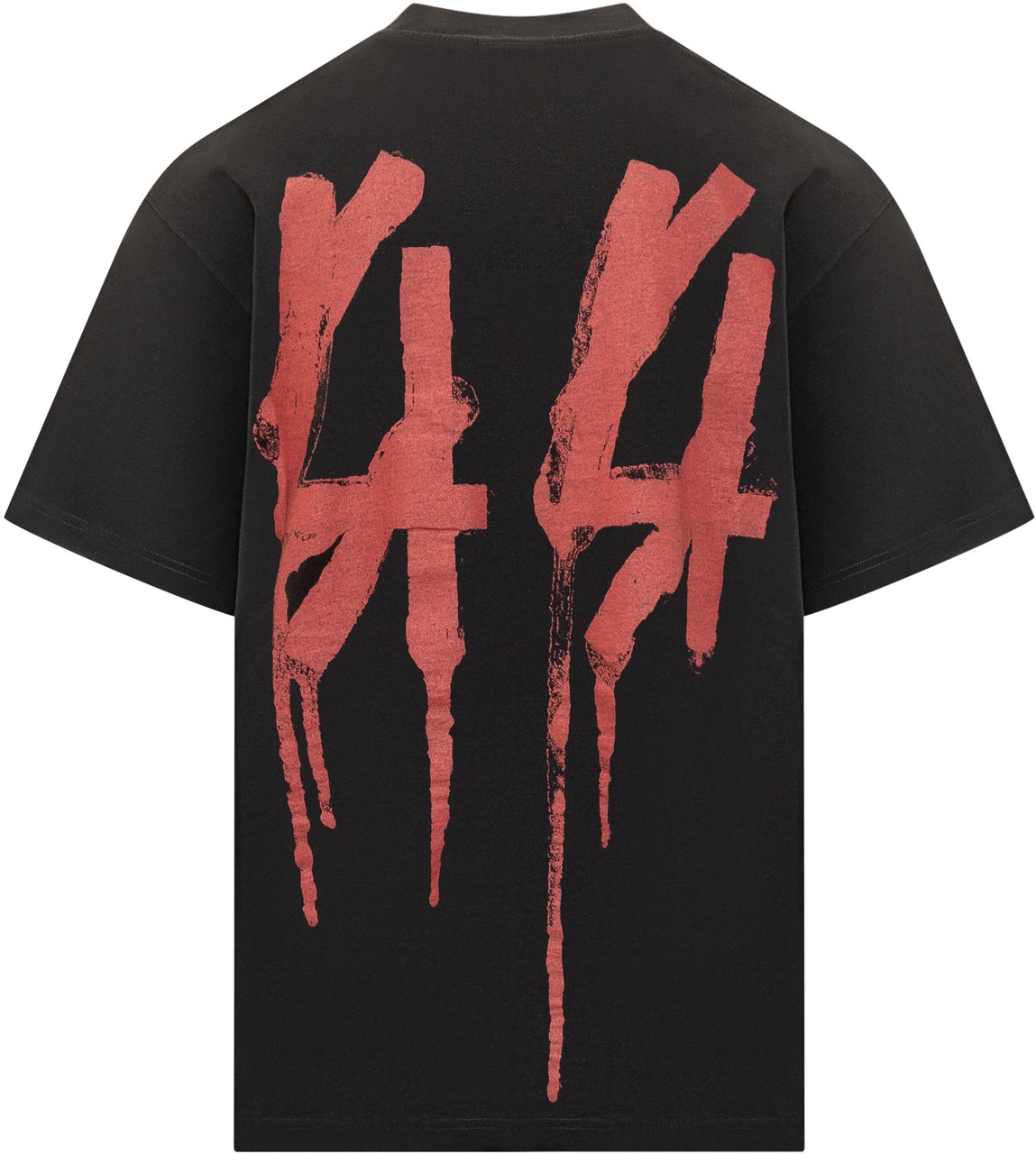 44 Label Group 44 Label Group T-Shirt Nera Logo Rosso Uomo Zwart
