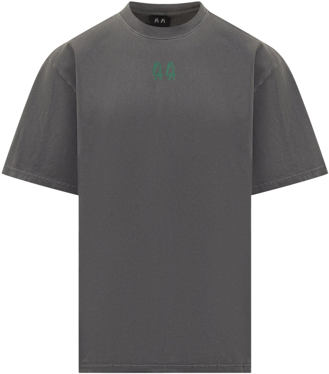 44 Label Group 44 Label Group T-Shirt Grigia con Logo Ricamato Verde Grijs