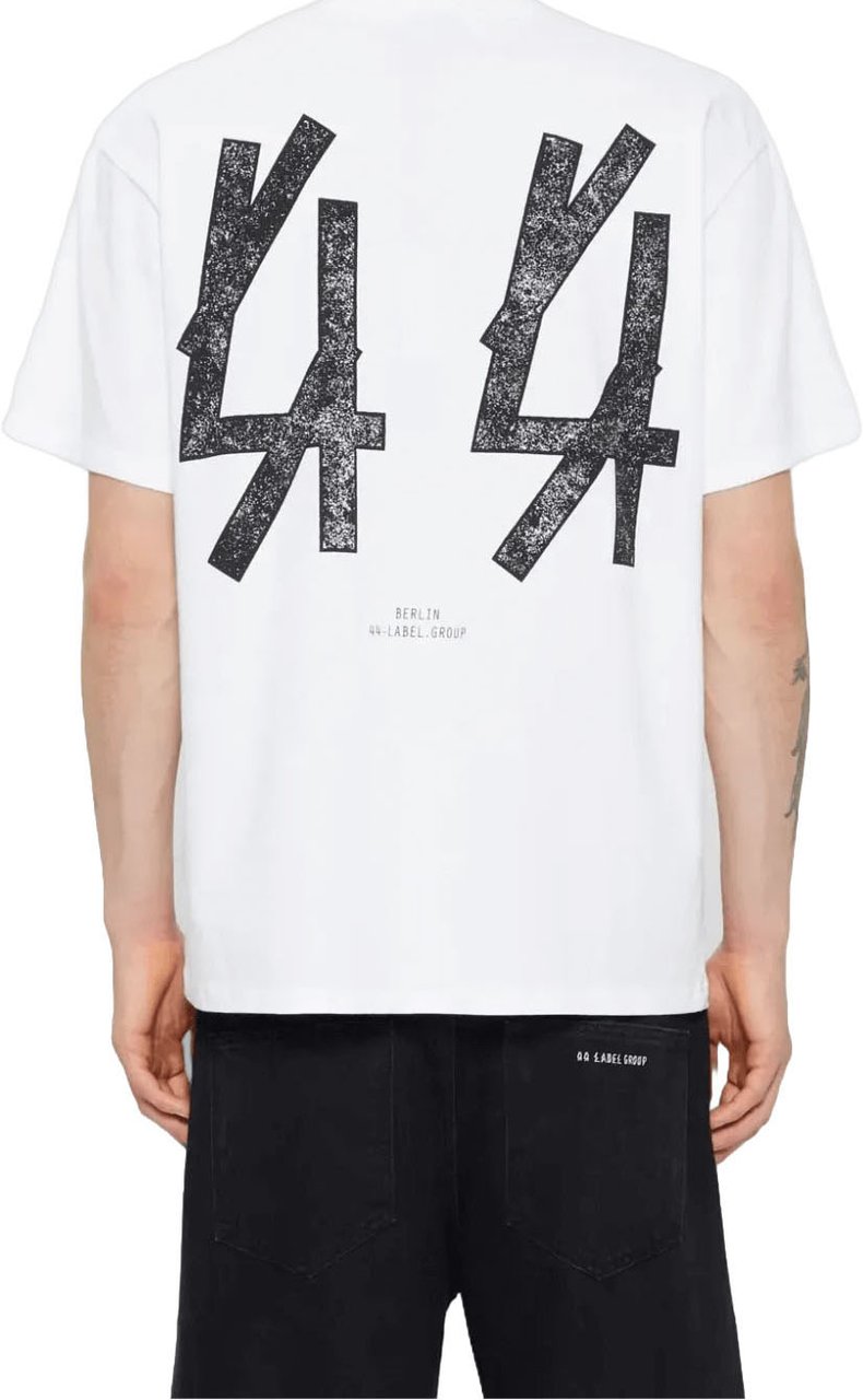 44 Label Group T-shirt met zwarte lijst, wit Wit