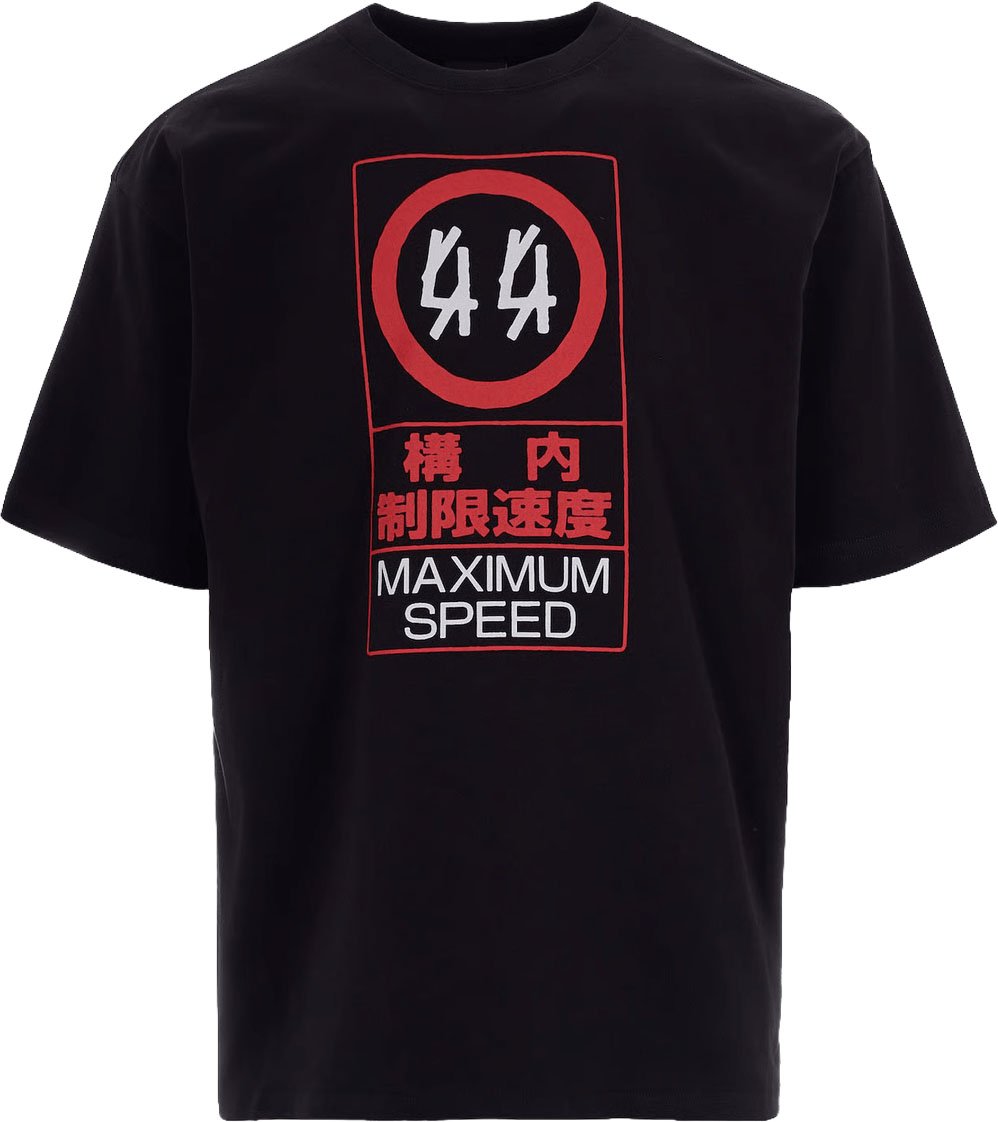 44 Label Group T-shirt met waarschuwing: hoog risico Zwart