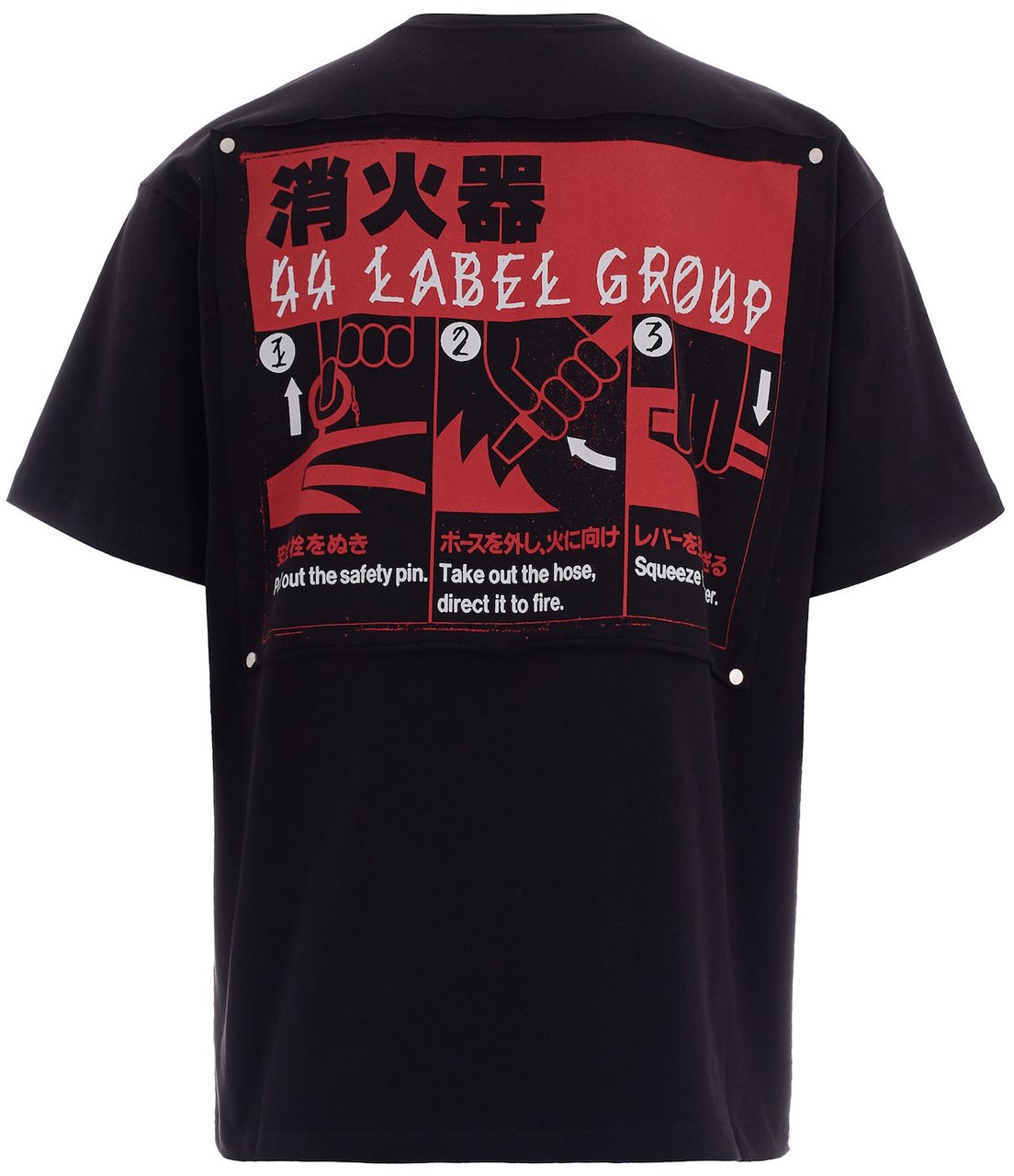 44 Label Group T-Shirts And Polos Black Warning High Risk Red Zwart