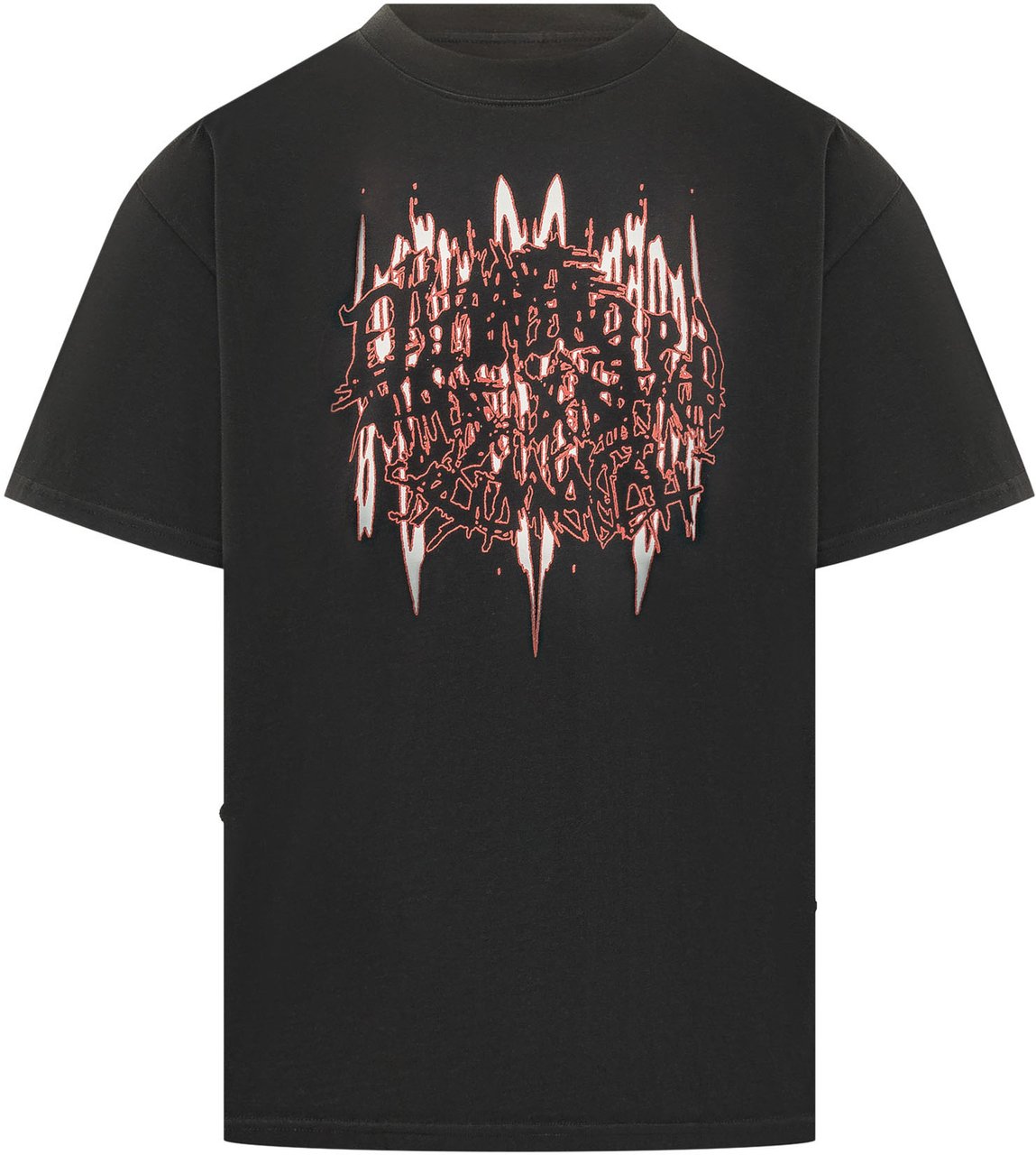 44 Label Group T-shirt con Stampa Grafica Frontale Zwart