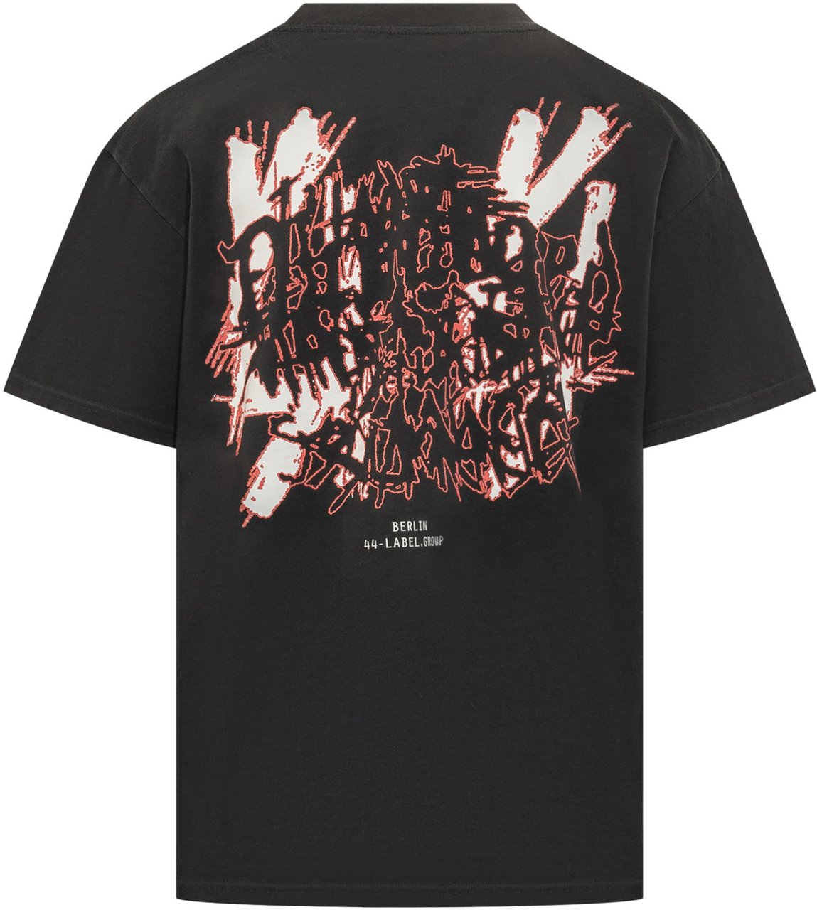 44 Label Group T-shirt con Stampa Grafica Frontale Zwart
