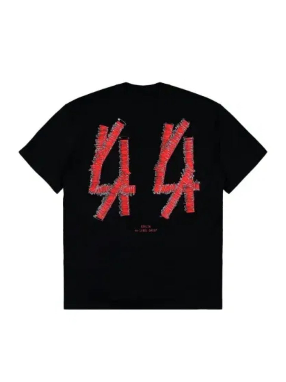 44 Label Group Safety Pins Logo Black T-Shirt Zwart