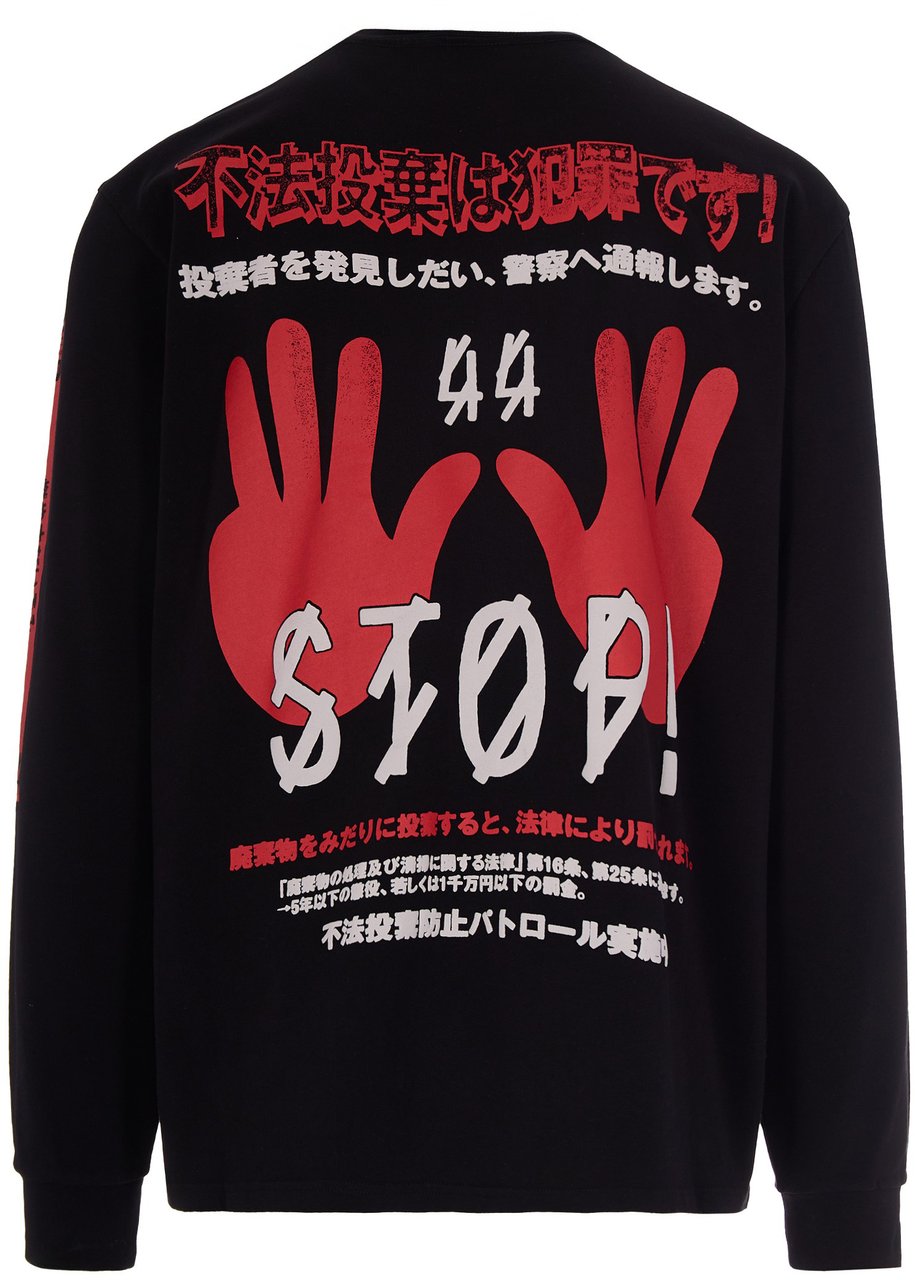 44 Label Group Sweaters Black Stop High Risk Red Zwart