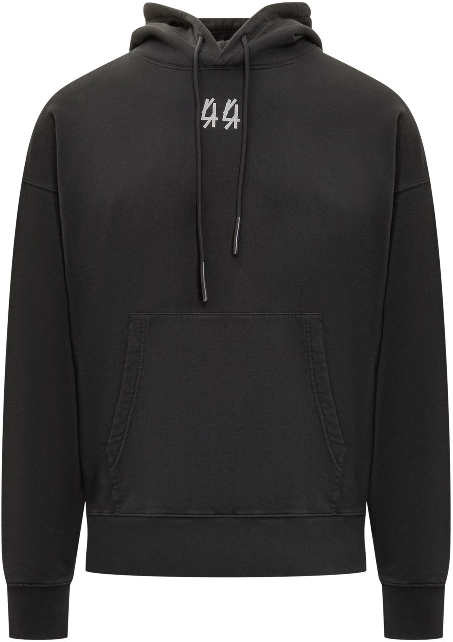44 Label Group 44 Label Group Felpa Con Cappuccio Logo Uomo Zwart