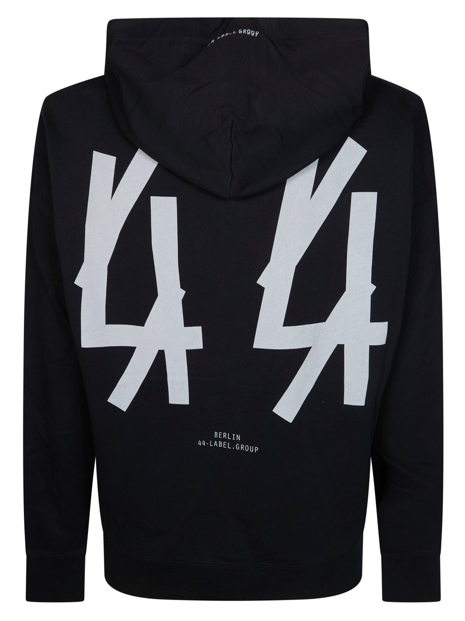 44 Label Group Black Logo Mini Cropped Hoodie Zwart