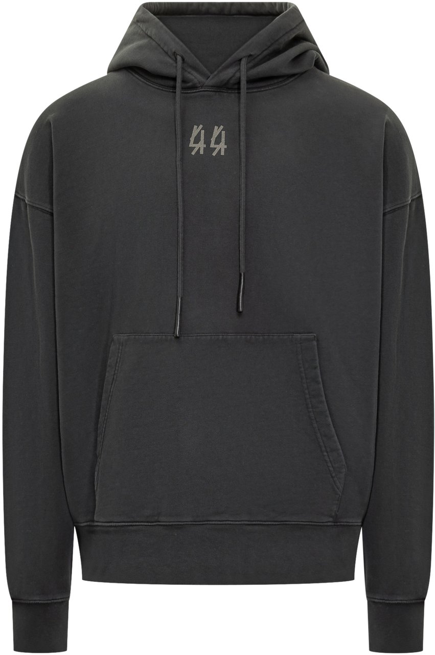 44 Label Group 44 Label Group Felpa Con Cappuccio Logo Uomo Zwart