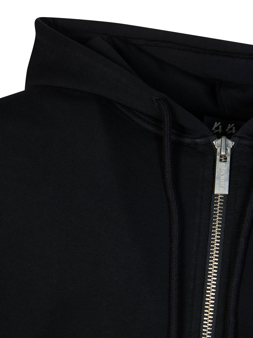 44 Label Group White Graphic Print Zip Hoodie Zwart