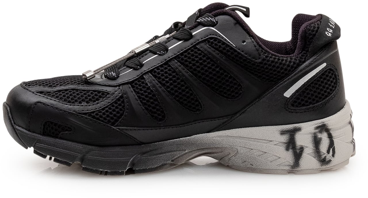 44 Label Group Sneakers Dragger con Lacci e Inserti in Mesh Zwart