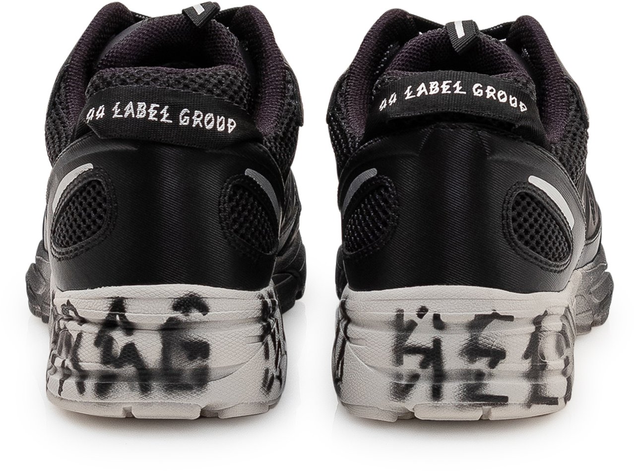 44 Label Group Sneakers Dragger con Lacci e Inserti in Mesh Zwart