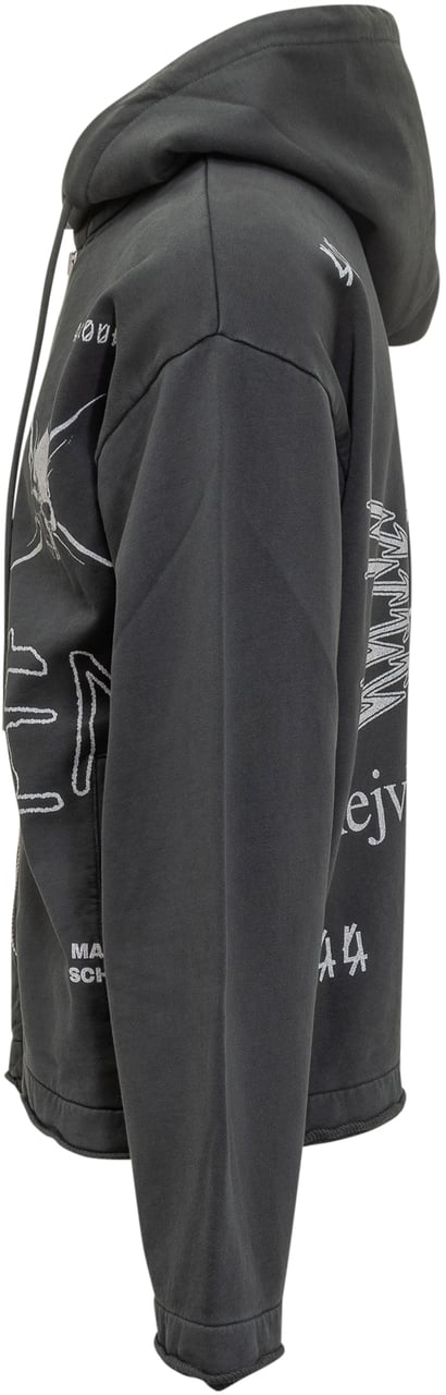 44 Label Group 44 Label Group Felpa con Stampe e Cappuccio Donkergrijs