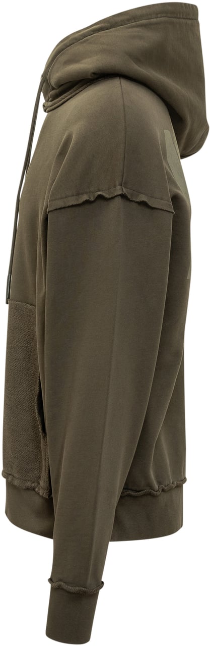 44 Label Group 44 Label Group Felpa Hoodie Verde con Logo Ricamato Groen