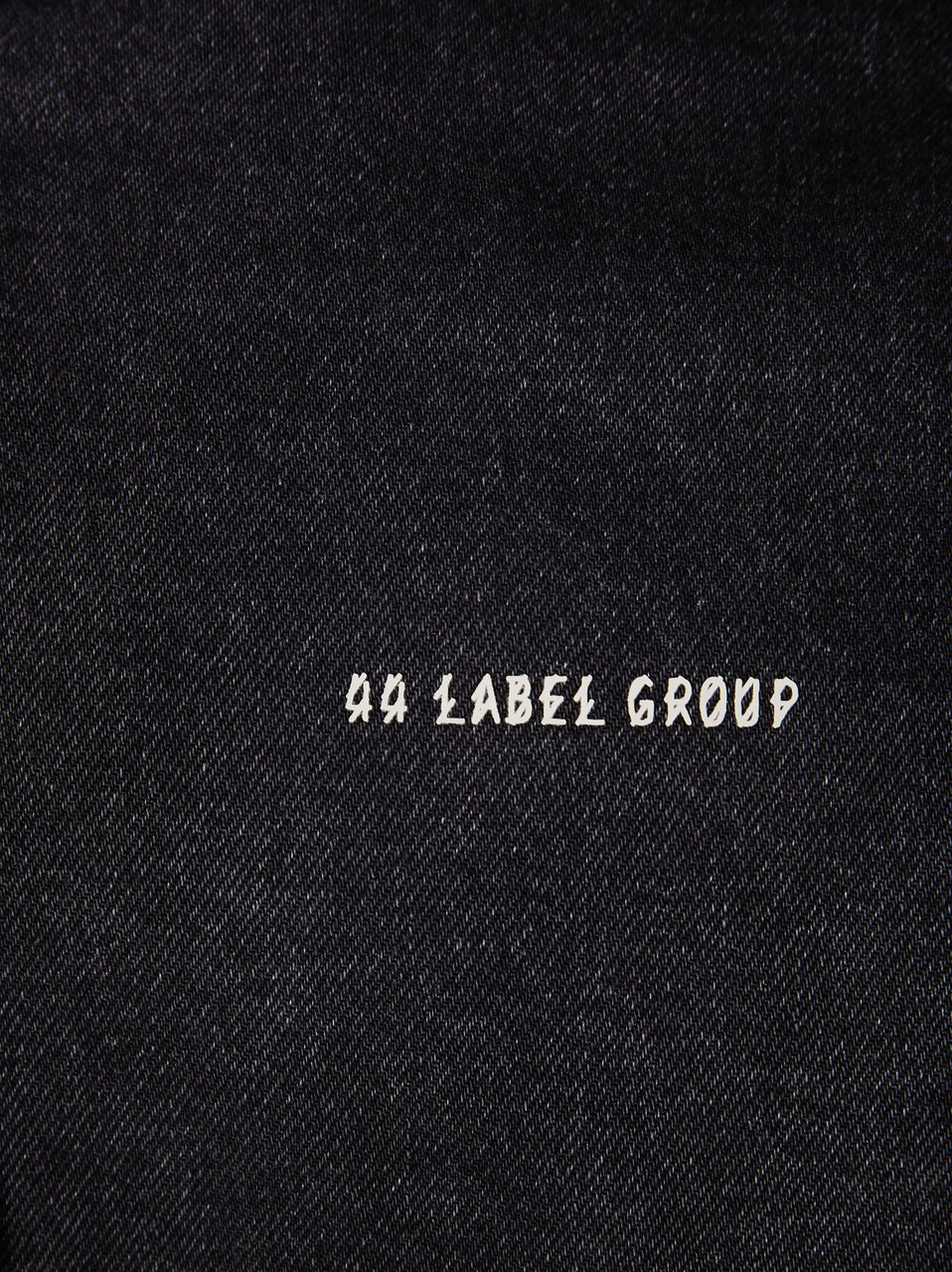 44 Label Group Gothic Lettering Washed Black Zip Hoodie Zwart