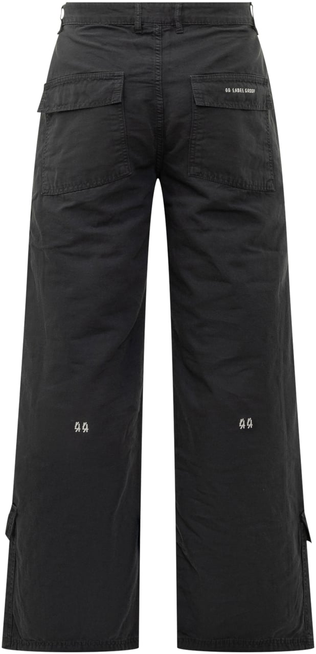 44 Label Group 44 Label Group Pantaloni Cargo Neri con Tasche e Zip Blauw