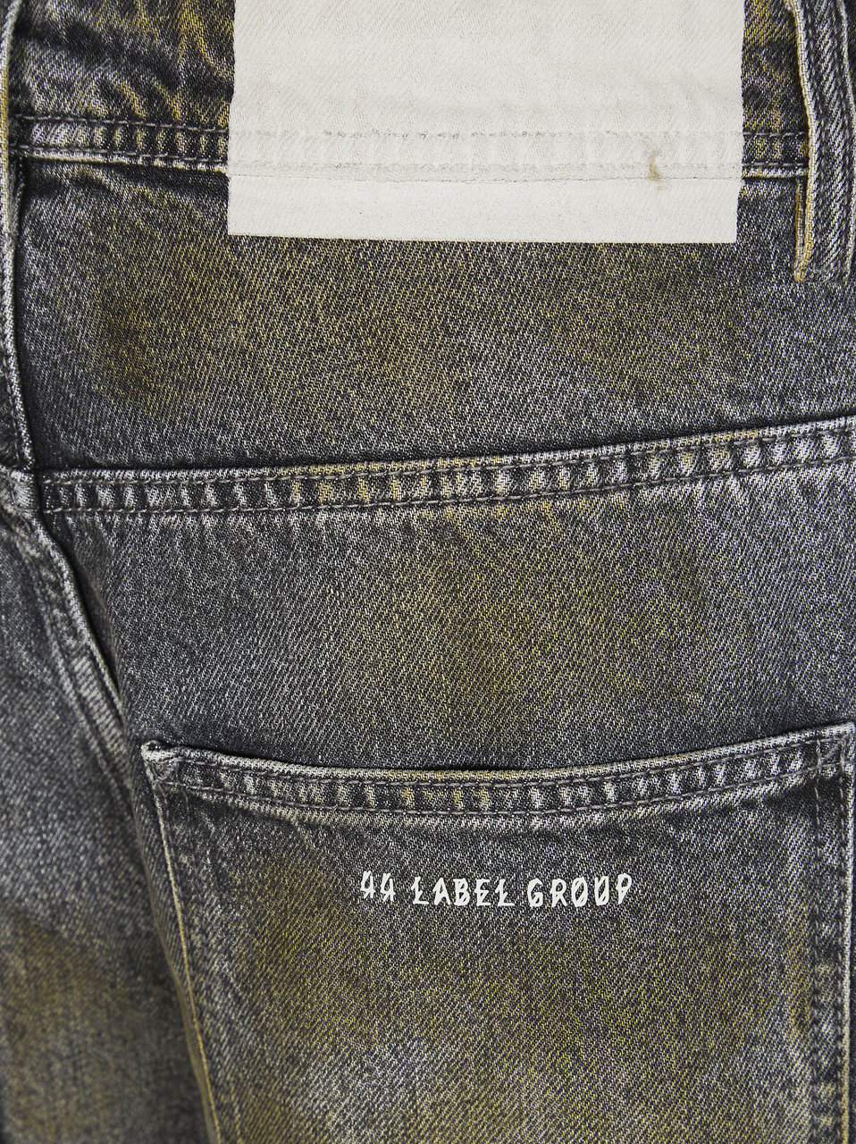 44 Label Group Washed Denim Muted Text Shorts Grijs
