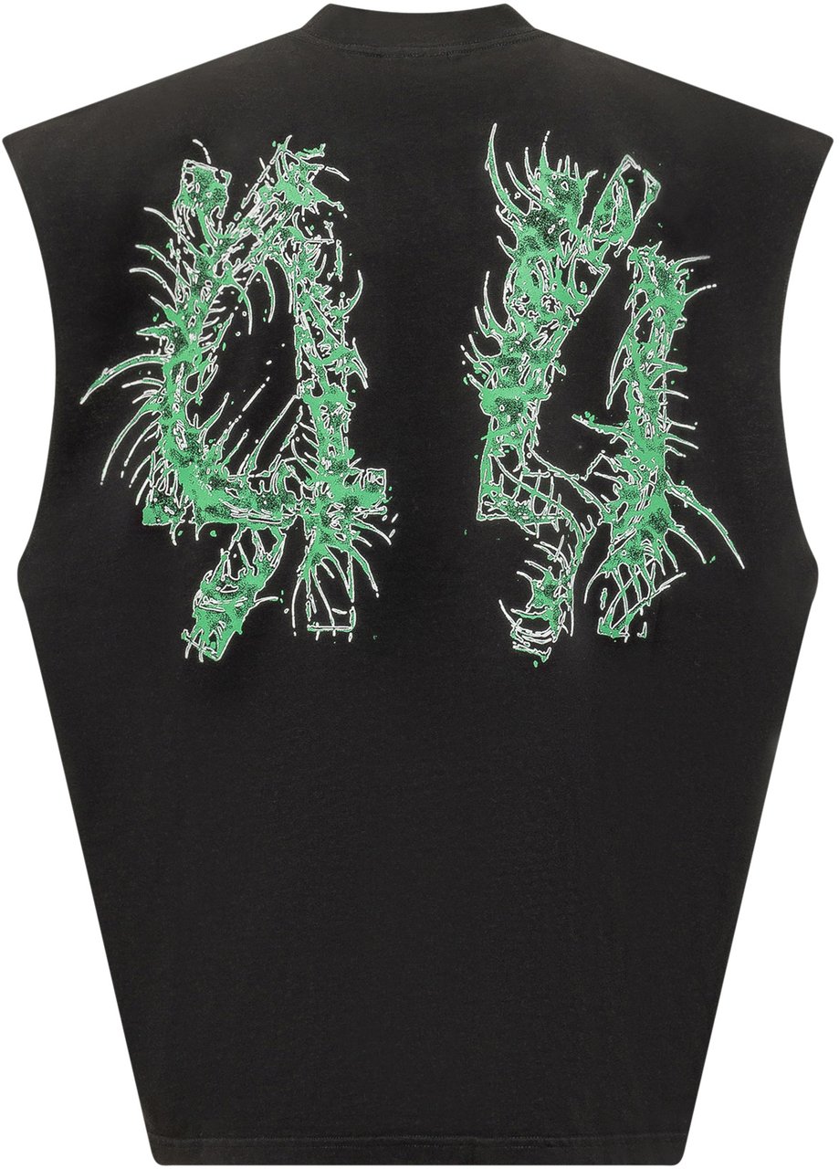 44 Label Group OVERSIZE SLEEVELESS Zwart