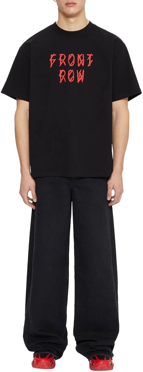 44 Label Group FRONT ROW PRINT T-SHIRT BLACK Zwart