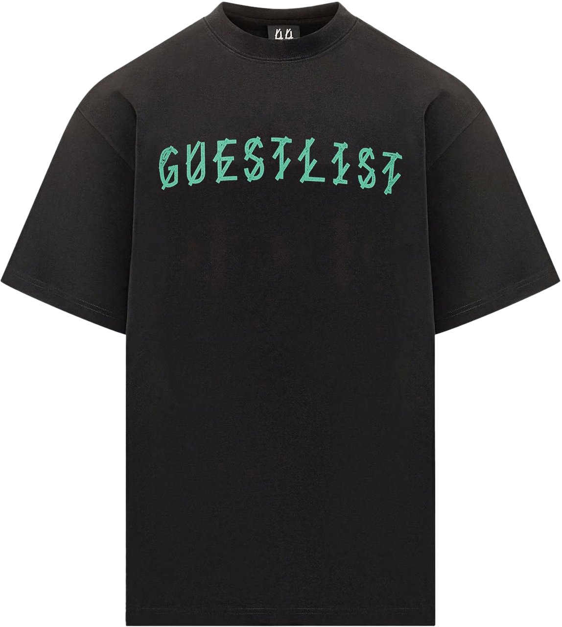 44 Label Group GUESTLIST PRINT T-SHIRT BLACK Zwart