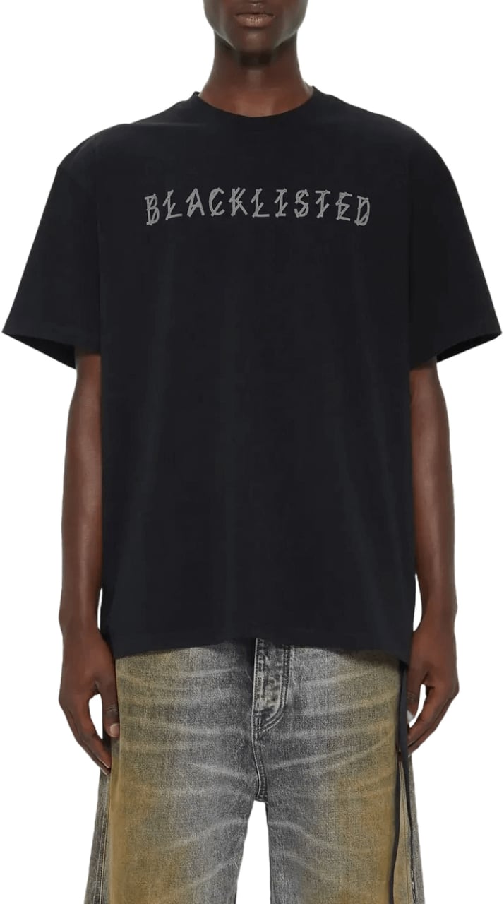 44 Label Group T-shirt met zwarte opdruk Zwart